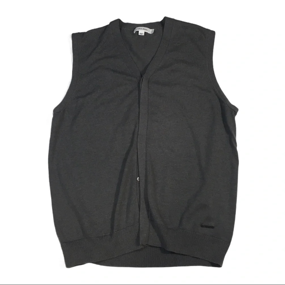 SW6 Calvin Klein Trendy Cardigan Sweater Vest L
